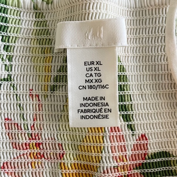 H&M Lemon Print Dress - White and Yellow size xl NWOT - Picture 6 of 7